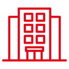 Outline of a building in red