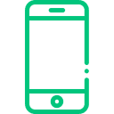 Smartphone icon in green outline