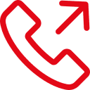 Red phone with upward arrow