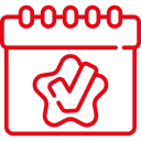 Calendar icon with checkmark symbol