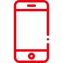 Simple red mobile phone illustration