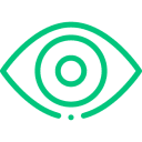 Stylized green eye on black background